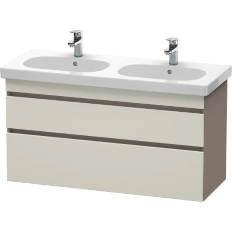 Duravit DuraStyle 45" x 24" x 18" Two Drawer Wall-Mount Vanity Unit in Taupe and Basalt (DS648609143) Fast Shipping