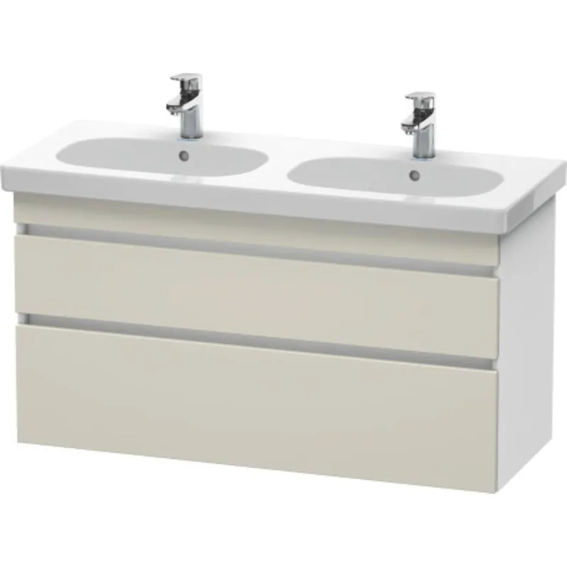 Trusted Brand Duravit DuraStyle 45" x 24" x 18" Two Drawer Wall-Mount Vanity Unit in Taupe and White (DS648609118)