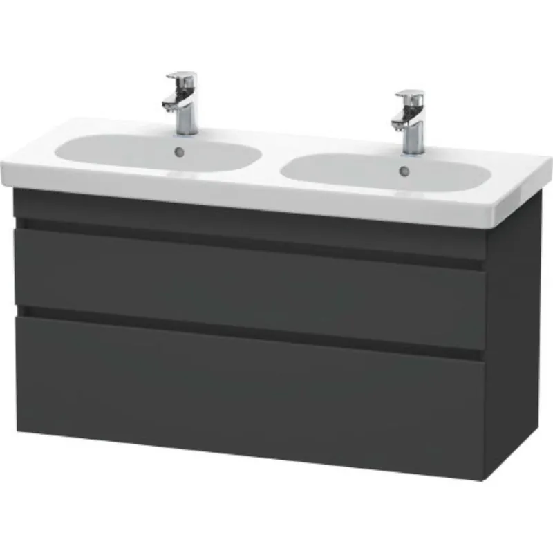 Crafted Duravit DuraStyle 45" x 24" x 18" Two Drawer Wall-Mount Vanity Unit in Graphite (DS648604949)