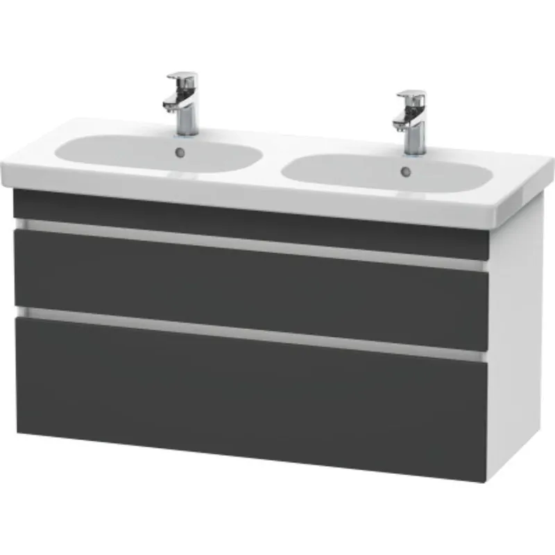 Duravit DuraStyle 45" x 24" x 18" Two Drawer Wall-Mount Vanity Unit in Graphite and White (DS648604918) Premium