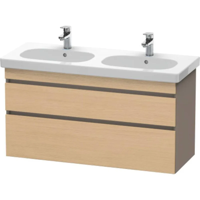 Duravit DuraStyle 45" x 24" x 18" Two Drawer Wall-Mount Vanity Unit in Natural Oak and Basalt (DS648603043) No Minimum Order