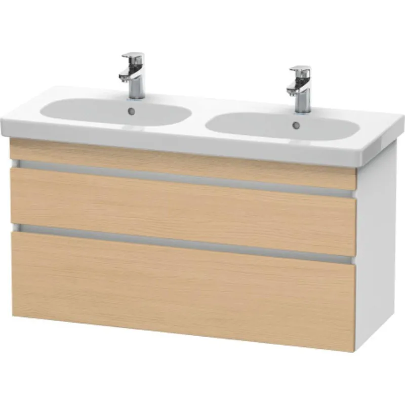 Duravit DuraStyle 45" x 24" x 18" Two Drawer Wall-Mount Vanity Unit in Natural Oak and White (DS648603018) Authentic