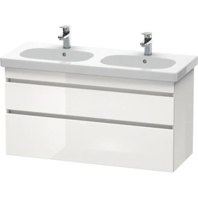 Duravit DuraStyle 45" x 24" x 18" Two Drawer Wall-Mount Vanity Unit in White High Gloss (DS648602222) Professional Grade