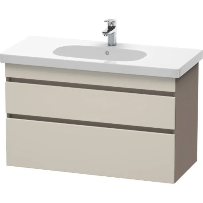 Duravit DuraStyle 39" x 24" x 18" Two Drawer Wall-Mount Vanity Unit in Taupe and Basalt (DS648509143) Cheap