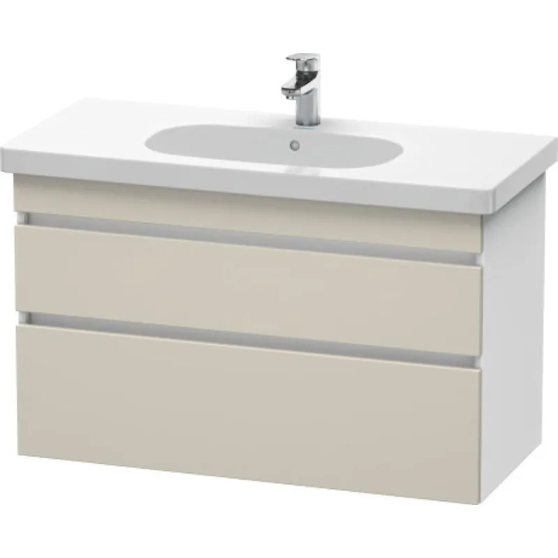 Affordable Duravit DuraStyle 39" x 24" x 18" Two Drawer Wall-Mount Vanity Unit in Taupe and White (DS648509118)