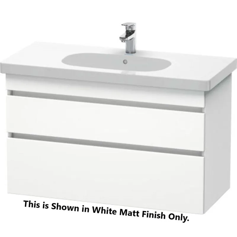 Duravit DuraStyle 39" x 24" x 18" Two Drawer Wall-Mount Vanity Unit in Chestnut Dark and White (DS648505318) New Release