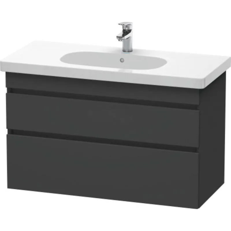 Warranty Included Duravit DuraStyle 39" x 24" x 18" Two Drawer Wall-Mount Vanity Unit in Graphite (DS648504949)