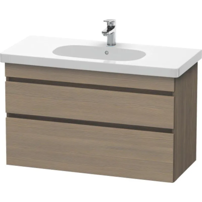 Free Returns Duravit DuraStyle 39" x 24" x 18" Two Drawer Wall-Mount Vanity Unit in Oak Terra (DS648503535)
