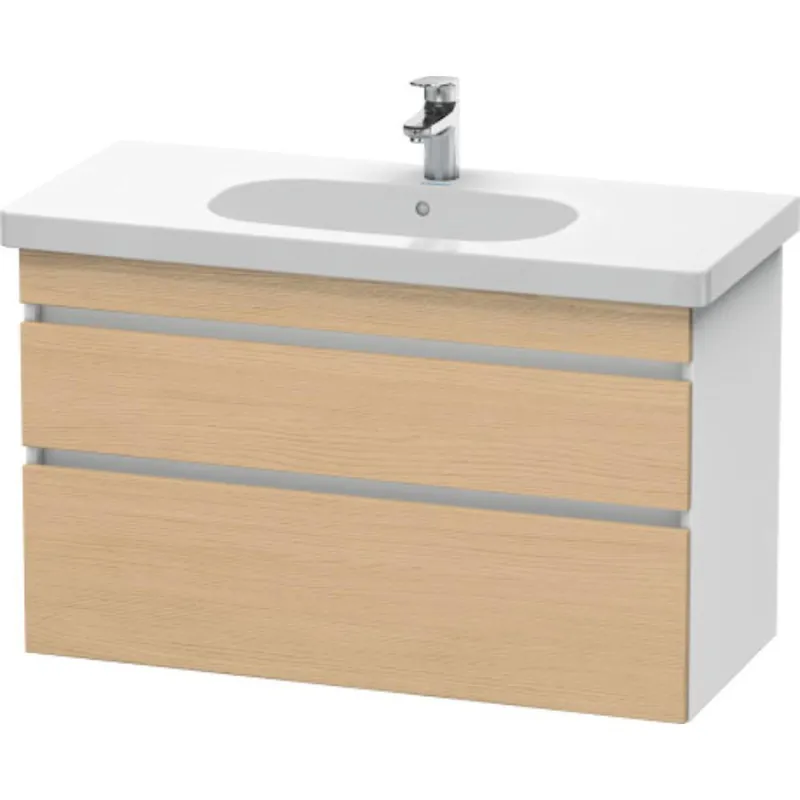 Buy Direct Duravit DuraStyle 39" x 24" x 18" Two Drawer Wall-Mount Vanity Unit in Natural Oak and White (DS648503018)