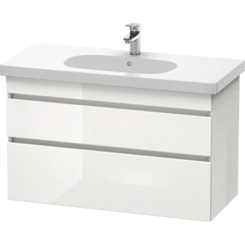 Buy Direct Duravit DuraStyle 39" x 24" x 18" Two Drawer Wall-Mount Vanity Unit in White High Gloss (DS648502222)