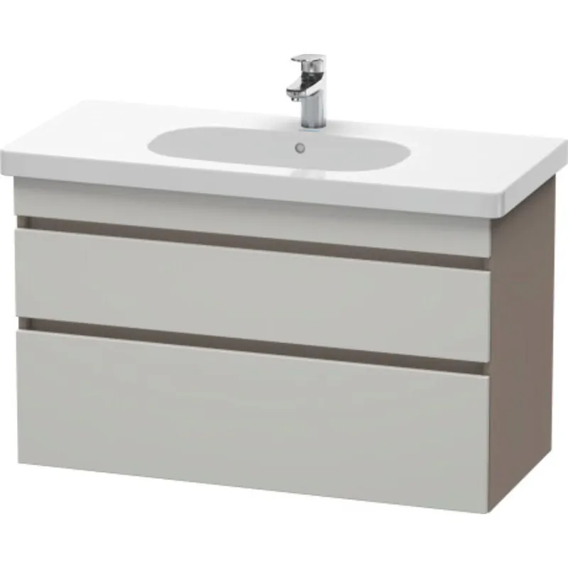 Duravit DuraStyle 39" x 24" x 18" Two Drawer Wall-Mount Vanity Unit in Concrete Grey Matt and Basalt (DS648500743) Crafted