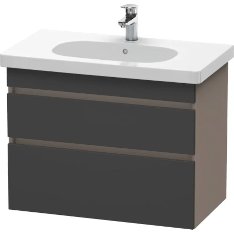 Low Price Duravit DuraStyle 31" x 24" x 18" Two Drawer Wall-Mount Vanity Unit in Graphite and Basalt (DS648404943)