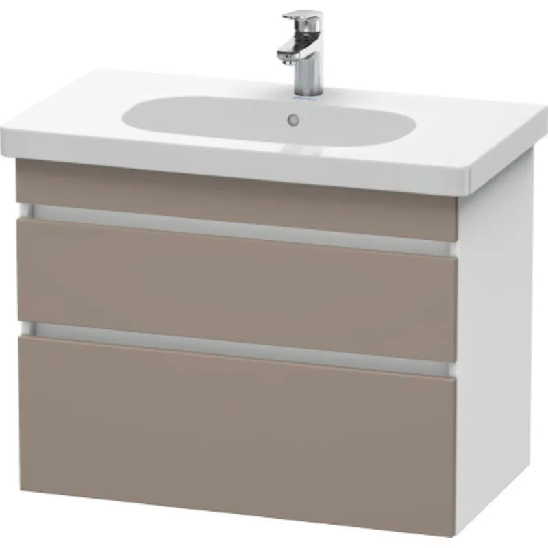 Duravit DuraStyle 31" x 24" x 18" Two Drawer Wall-Mount Vanity Unit in Basalt and White (DS648404318) Budget