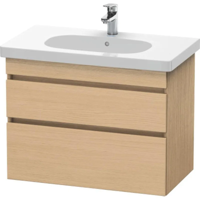 Editor’s Pick Duravit DuraStyle 31" x 24" x 18" Two Drawer Wall-Mount Vanity Unit in Natural Oak (DS648403030)