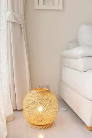 In Demand Chi Na Bamboo Weaving Table Lamp - Organic Elegance Illuminated By Tha