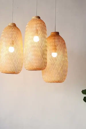 Teeraya Bamboo Pendant Light Shade Size F (Flexible) By Thaihome Premium