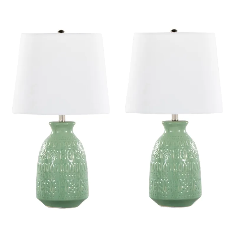 Claudia 20" Ceramic Accent Lamp - Set of 2 By LumiSource - GTE20-CLAUD Clearance