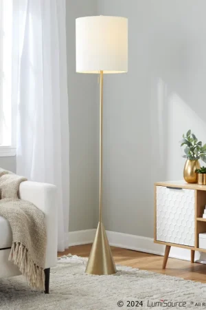 Modern Cone 64" Metal Floor Lamp By LumiSource - GFS64-CONE AUW