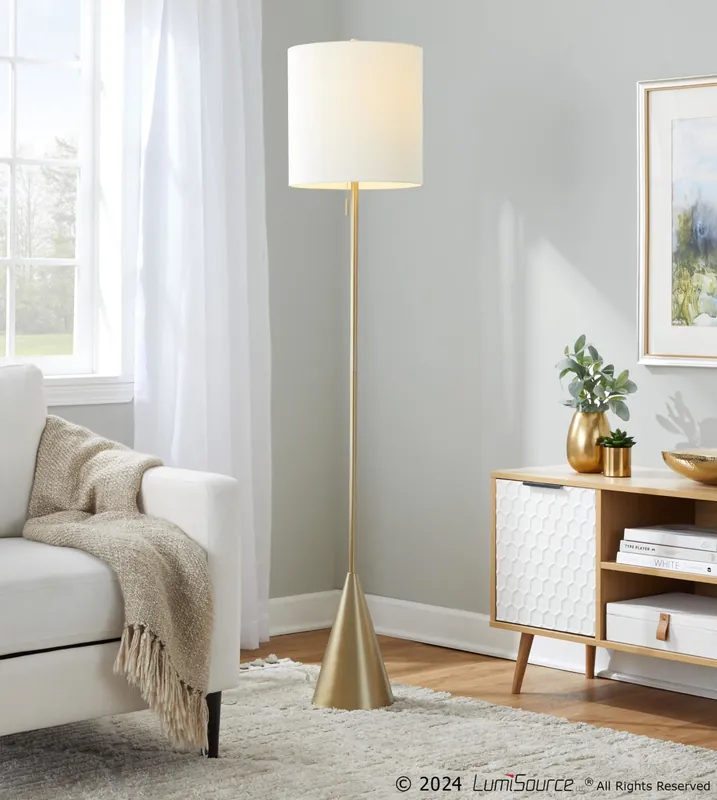 Modern Cone 64" Metal Floor Lamp By LumiSource - GFS64-CONE AUW