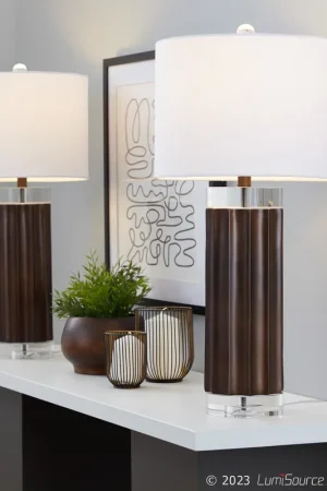 Must Have Cylinder Fluted 29.25" Polyresin Table Lamp - Set of 2 By LumiSource -