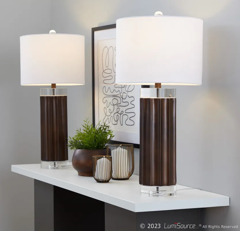 Must Have Cylinder Fluted 29.25" Polyresin Table Lamp - Set of 2 By LumiSource -