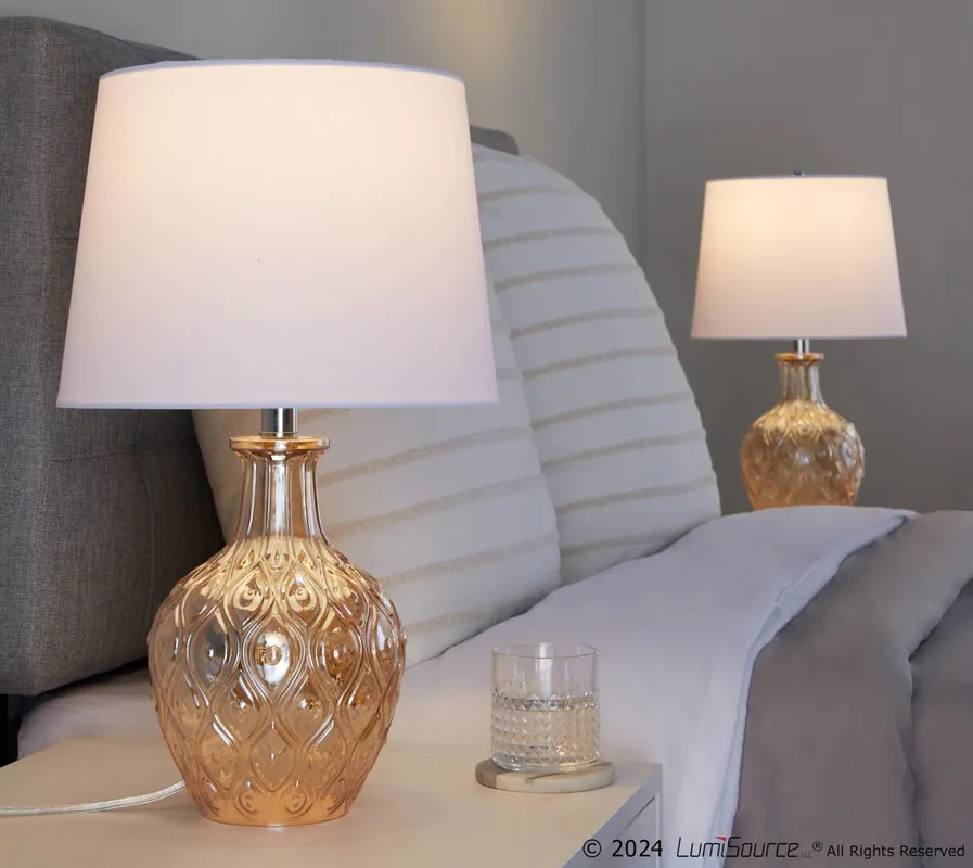 Gloria Round 20" Glass Accent Lamp - Set of 2 By LumiSource - GTG21-GL High Quality