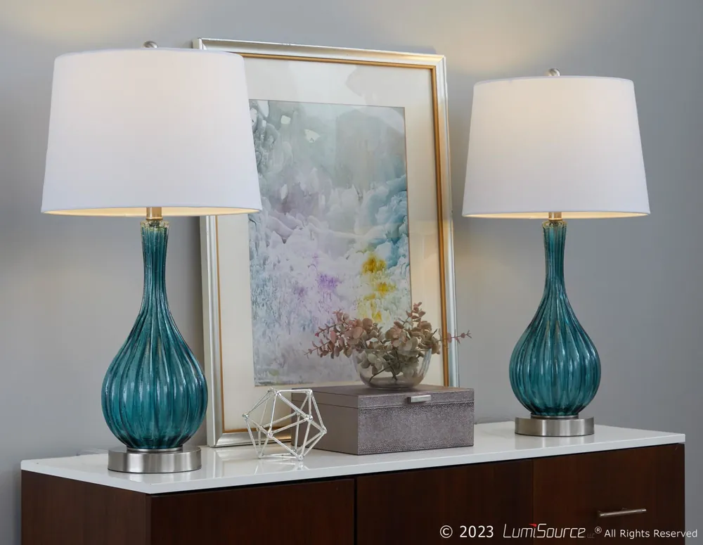 Jenny 27" Glass Table Lamp - Set of 2 By LumiSource - GTG27-JENNY BUBN One Day Deal