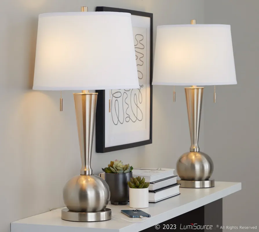 Jules 30.25" Metal Table Lamp with USB - Set of 2 By LumiSource - GTS3 Save Now