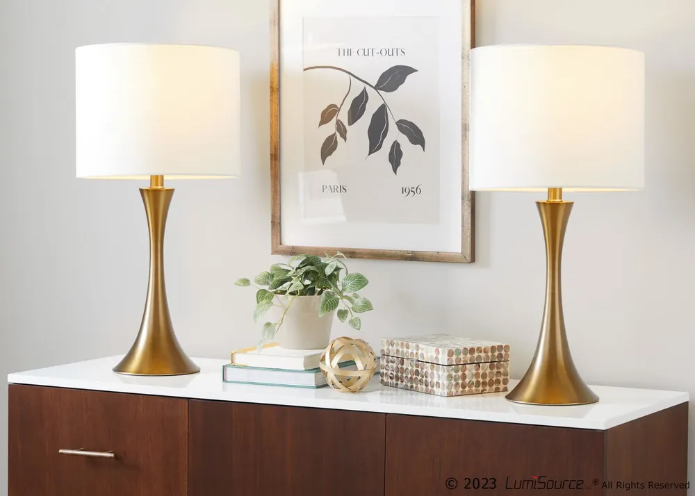 Lenuxe 24" Metal Table Lamp - Set of 2 By LumiSource - GTS24-LENUXE BZ Best Price