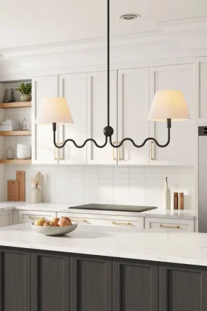 Crafted Wave Squiggle 2-Arm Pendant Light by Modway