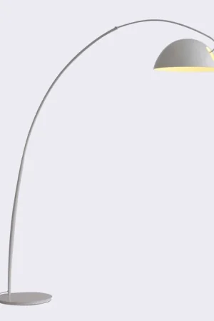 White Steel Arched With White Metal Shade By Homeroots Budget