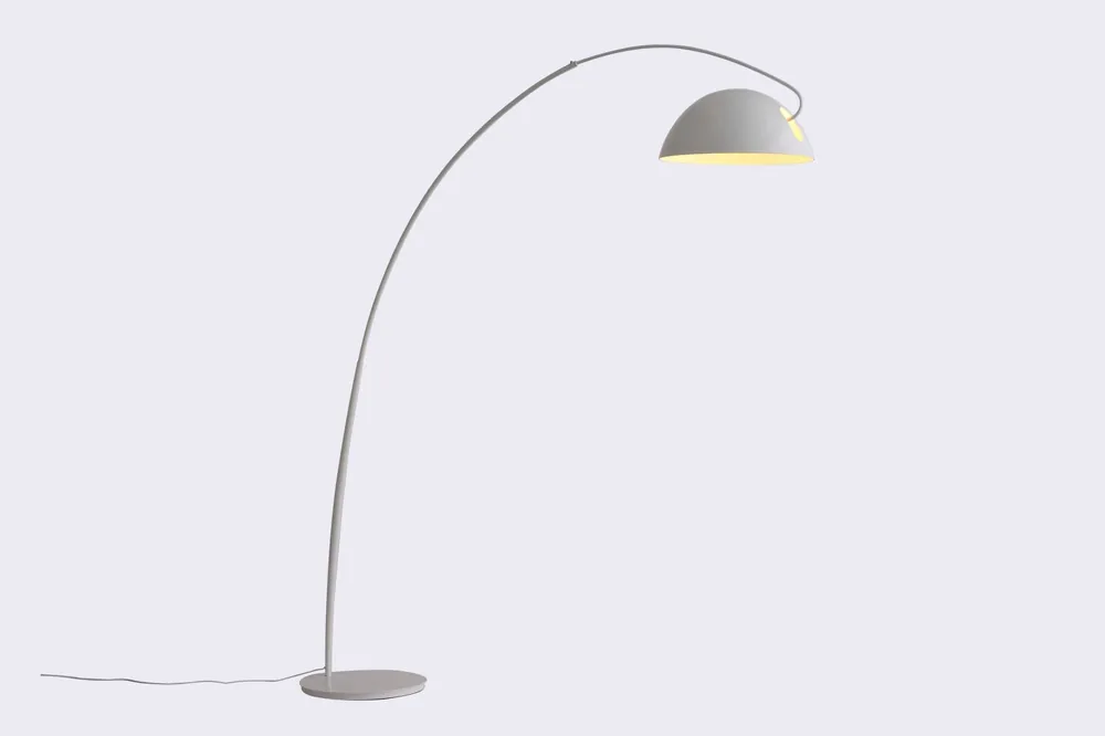 White Steel Arched With White Metal Shade By Homeroots Budget