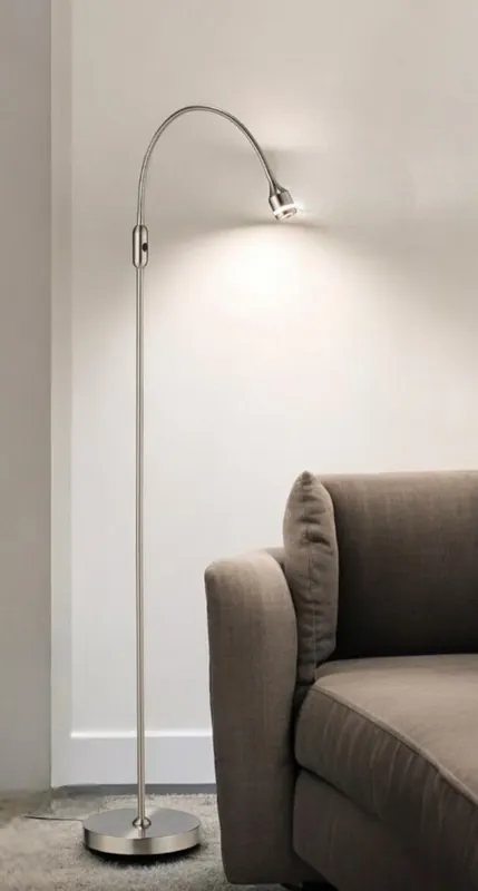 Buy Today Silver LED Arched Floor Lamp With Silver By Homeroots