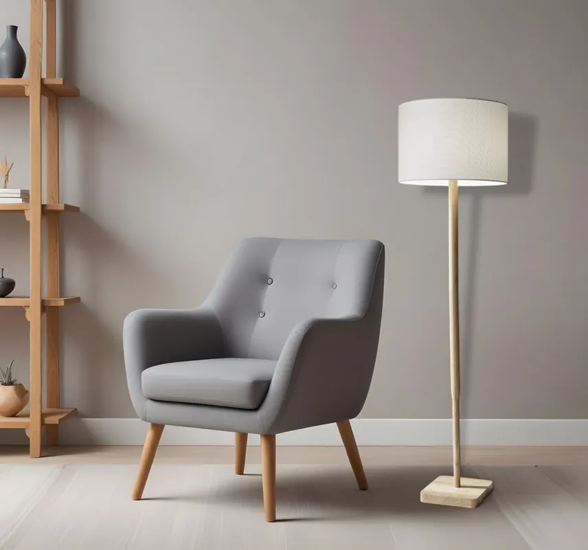 Shop Now Natural Solid Wood Floor Lamp With White Linen Drum Shade By Homeroots