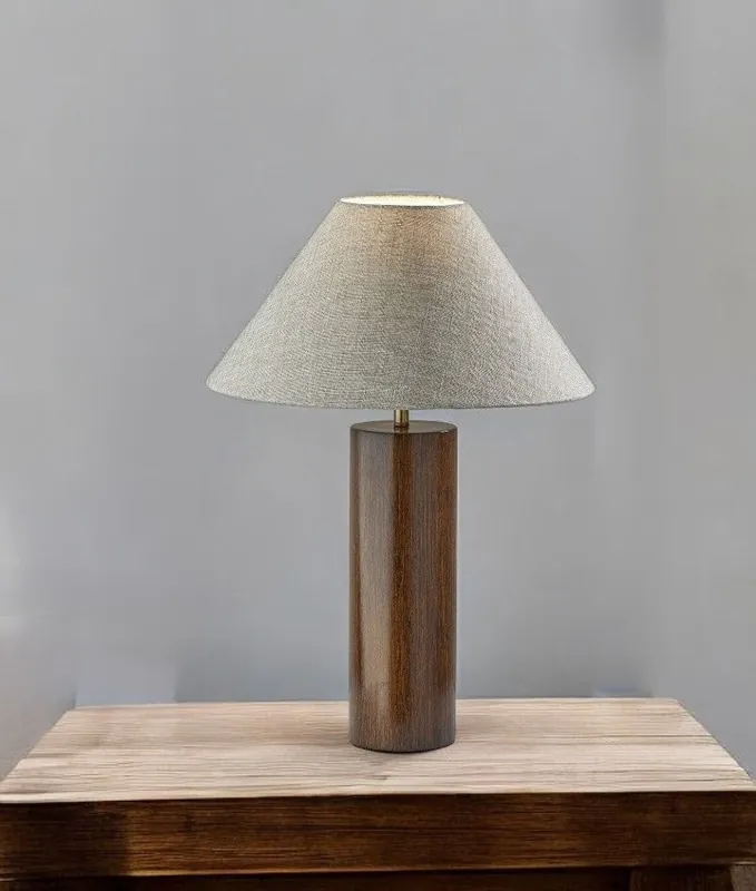 New Arrival Canopy Walnut Wood Block Table Lamp By Homeroots