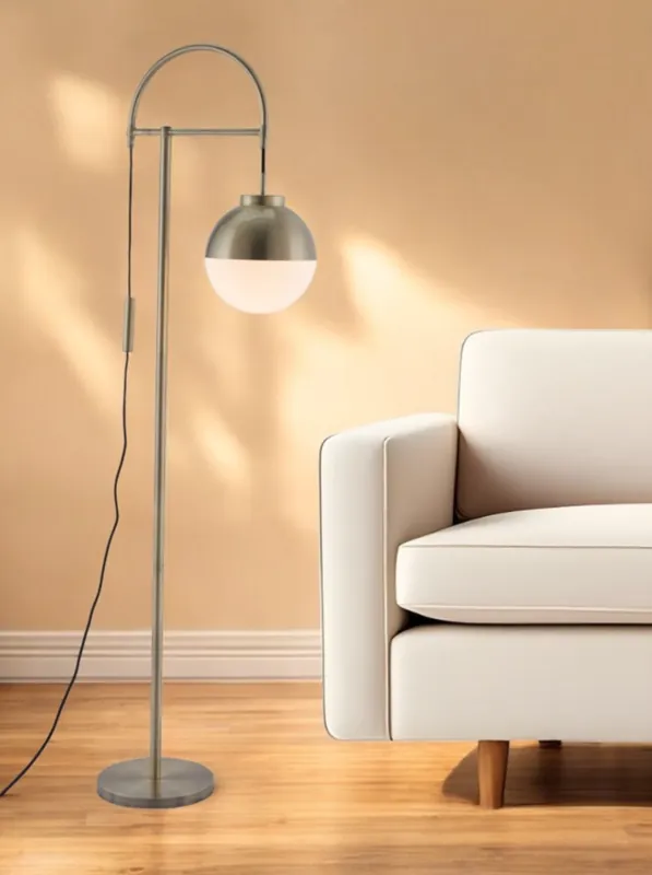 Today Only Bronze Steel Floor Lamp With Bronze Steel Globe Shade By Homeroots
