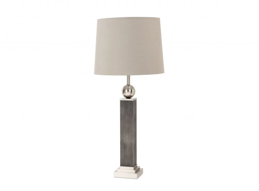 Direct From Factory Set of Two Modern Distressed Gray and Silver Table Lamps By Homeroots