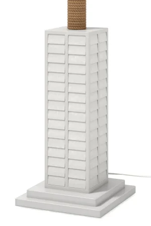 Wholesale White Polyresin Floor Lamp With White Linen Shade By Homeroots