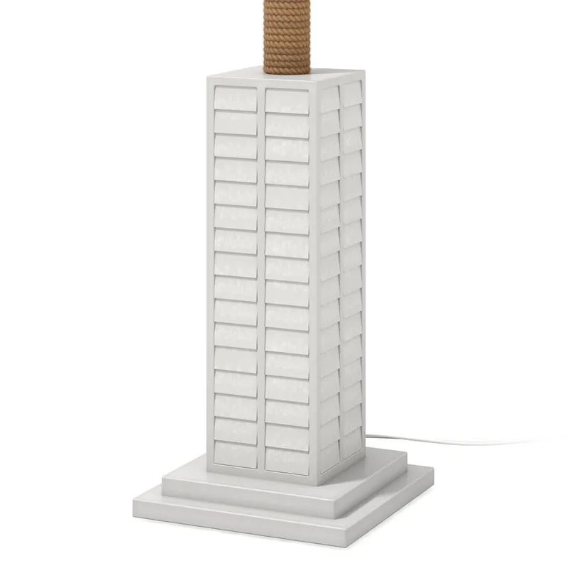Wholesale White Polyresin Floor Lamp With White Linen Shade By Homeroots
