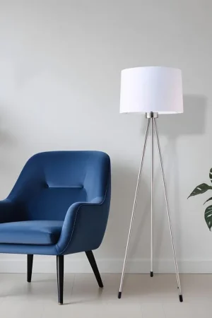 White Tripod Floor Lamp With White Drum Shade By Homeroots Flash Sale