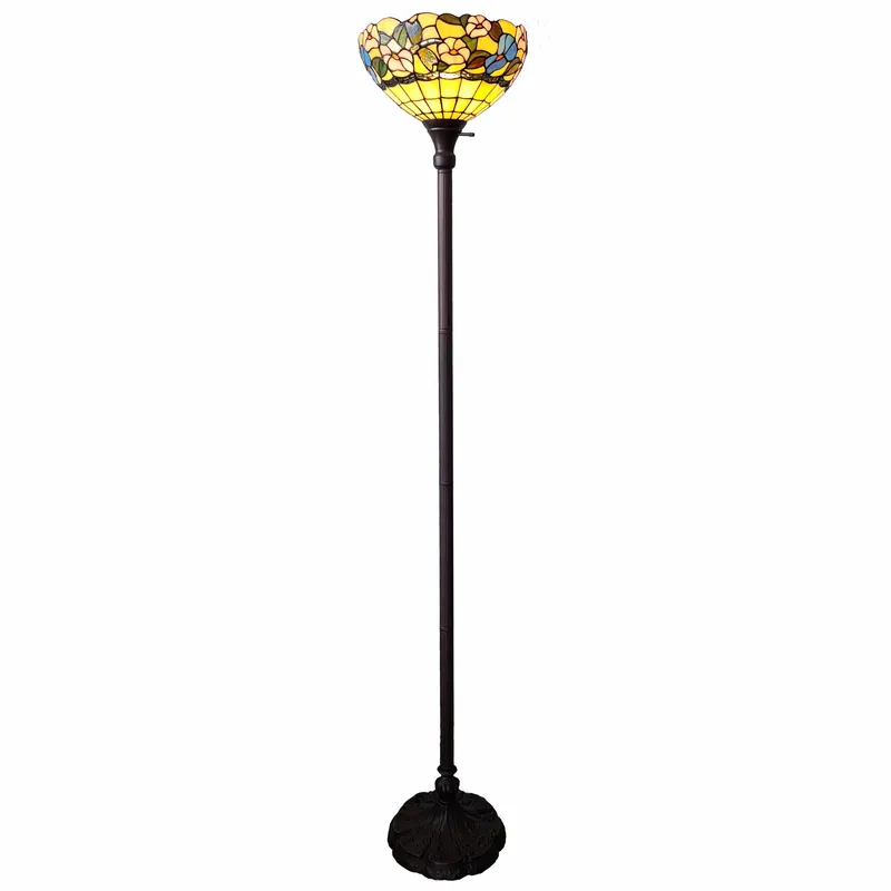 Green And Black Floor Lamp With Green Glass Bowl Shade By Homeroots Fan Favorite