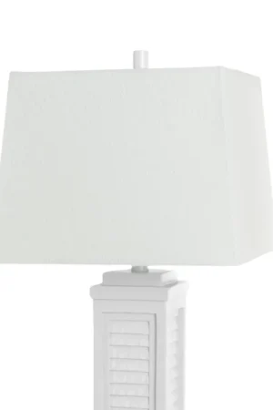 Worldwide Shipping Set of Two White Table Lamp Coastal With White Shade By Homeroots