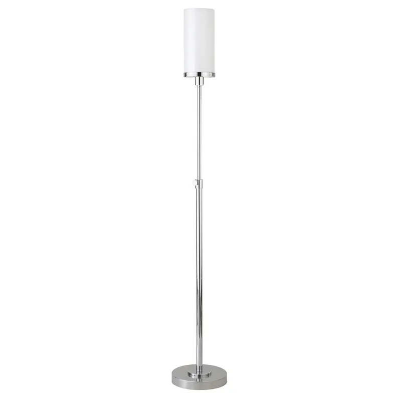 Grab Now Nickel Torchiere Floor Lamp With White Frosted Glass Drum Shade By Hom