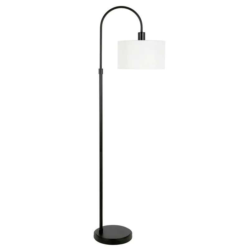 Mega Sale Black Arched Floor Lamp With White Frosted Glass Drum Shade By Homeroo