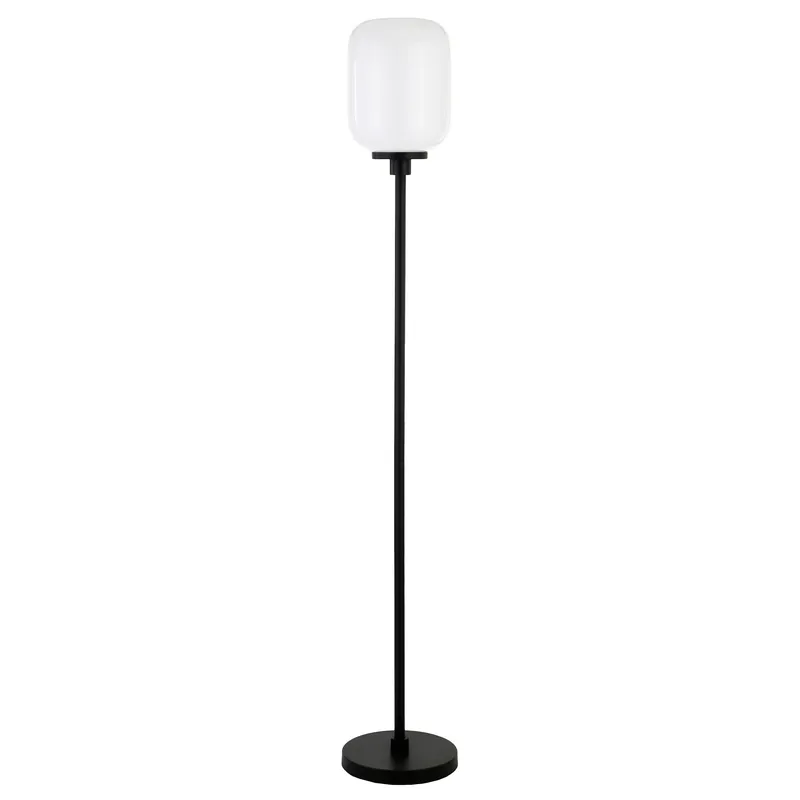 Best Choice Black Novelty Floor Lamp With White Frosted Glass Globe Shade By Homer