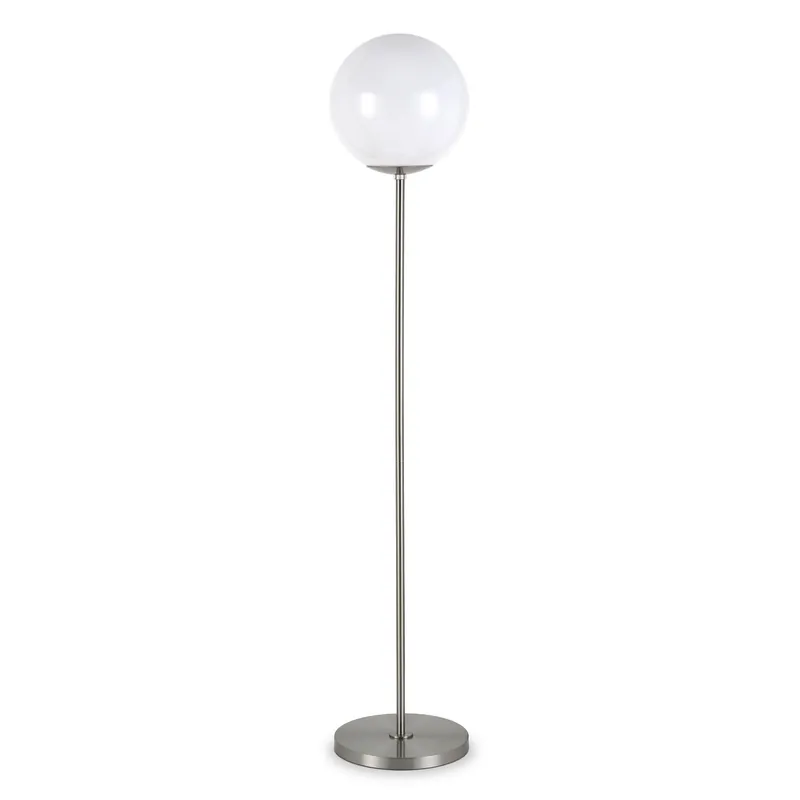 Top Pick Silver Novelty Floor Lamp With White Plastic Globe Shade By Homeroots