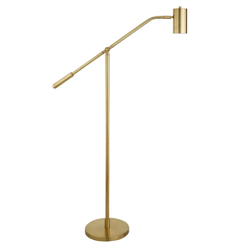 Factory Price Brass Swing Arm Floor Lamp With Brass Drum Shade By Homeroots