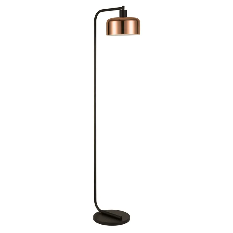 Direct From Manufacturer Black Arched Floor Lamp With Copper Metal Bell Shade By Homeroots