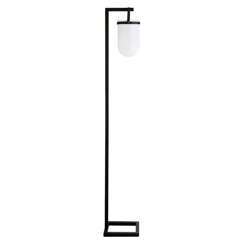 Trending Black Arched Floor Lamp With White Frosted Glass Dome Shade By Homeroo