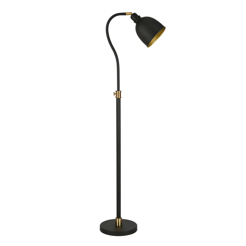 Direct From Factory Black Adjustable Reading Floor Lamp With Black Dome Shade By Homeroots